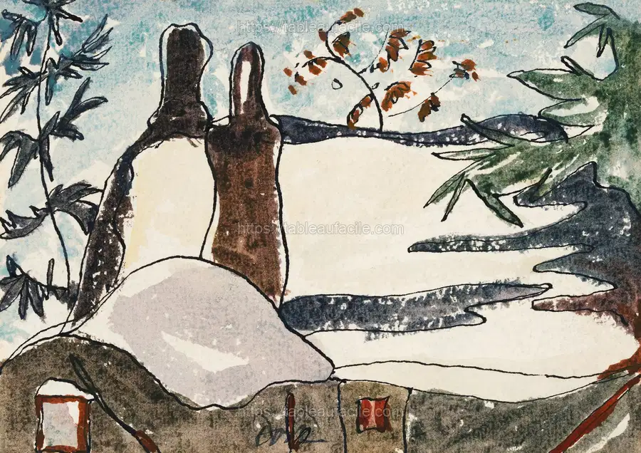 Arthur Dove_s Snowy Rooftops and Trees (1935) apercu