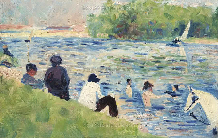 Bathers (Study for Bathers at Asnières) (ca. 1883–1884) by Georges Seurat apercu
