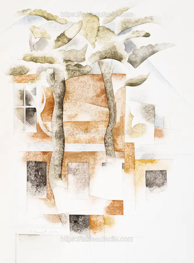Bermuda Houses Seen Through Trees (1918)  by Charles Demuth apercu
