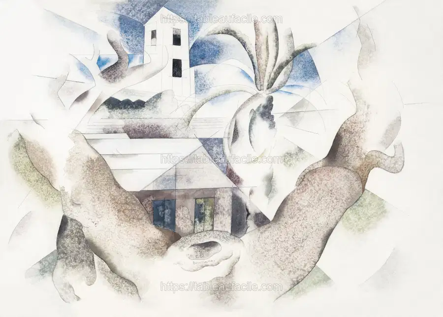 Bermuda No. 1, Tree and House (1917) Charles Demuth apercu