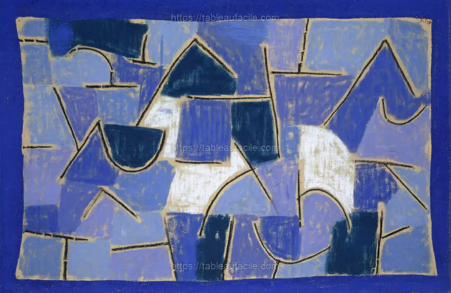 Blue night (1937) painting in high resolution by Paul Klee apercu