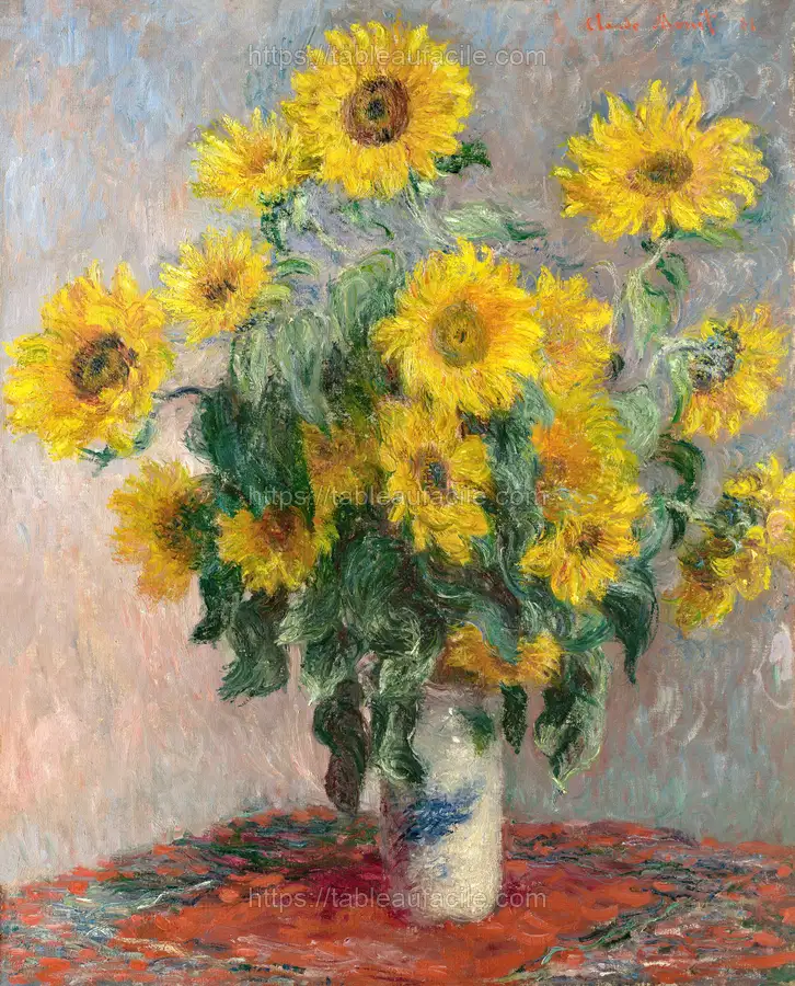 Bouquet of Sunflowers (1881) by Claude Monet apercu