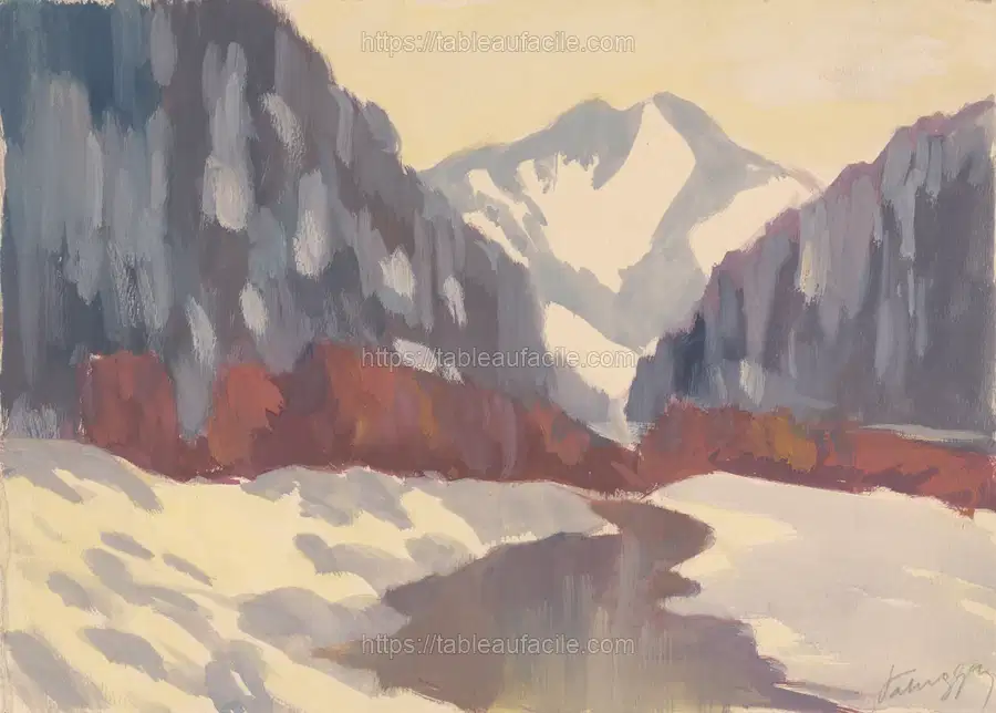 Brook in the winter by Zolo Palugyay apercu