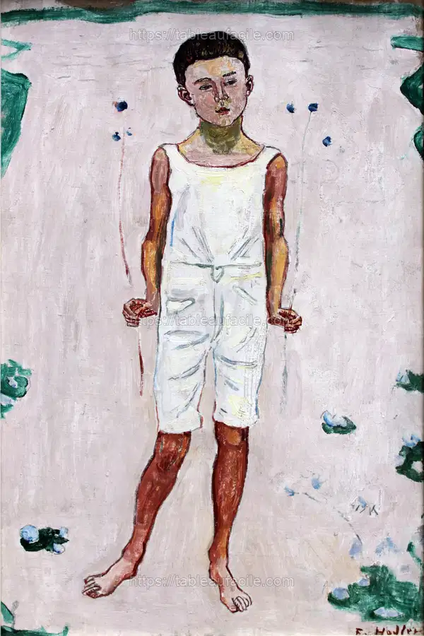 Childhood (1893) modern art painting by Ferdinand Hodler. apercu