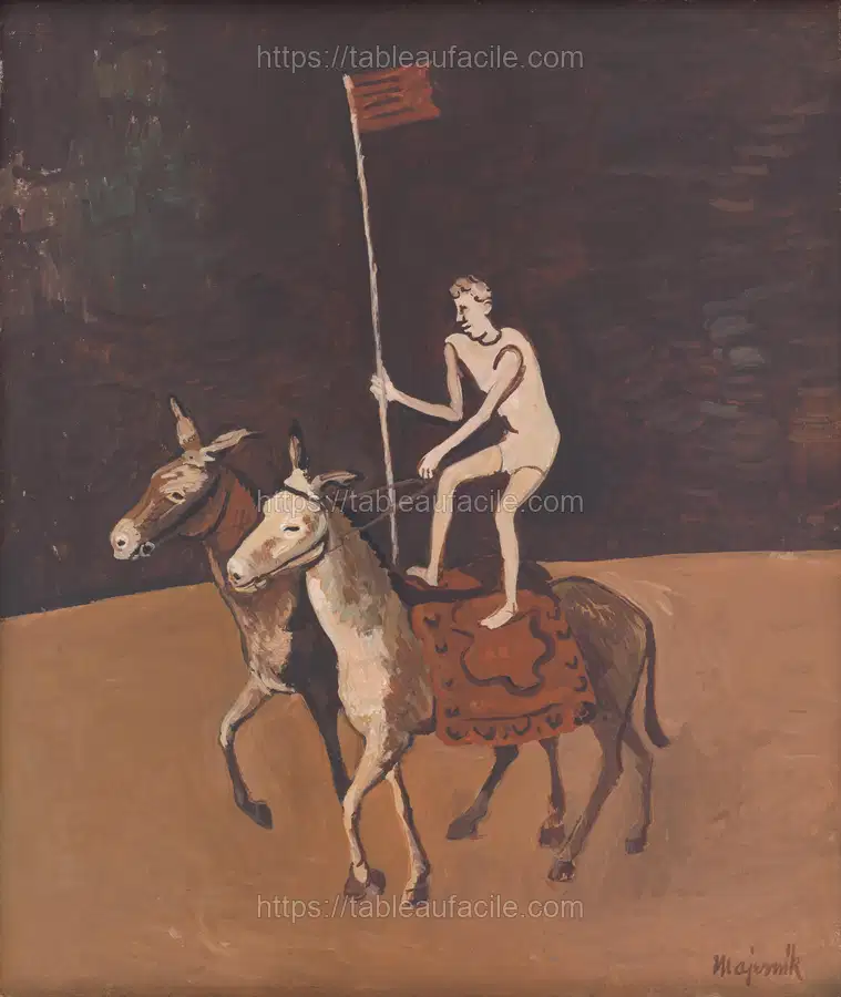 Circus performer on horses by Cyprián Majerník apercu