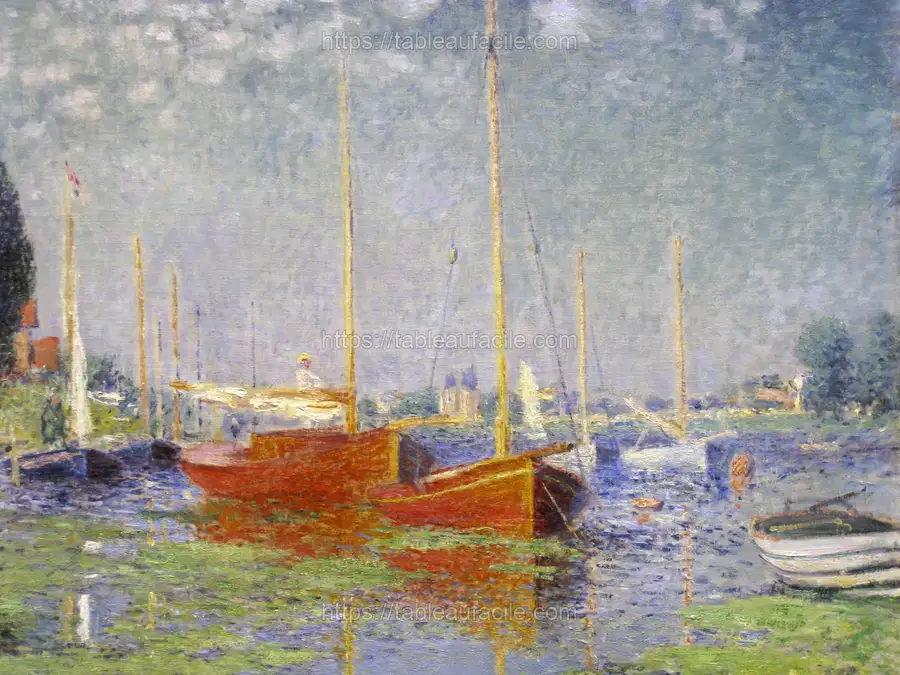 Claude Monet_s Red Boats at Argenteuil apercu