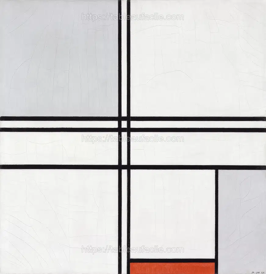 Composition (No. 1) Gray-Red (1935) Piet Mondrian apercu