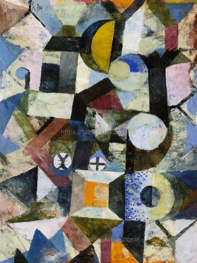 Composition with the Yellow Half-Moon and the Y (1918) by Paul Klee apercu