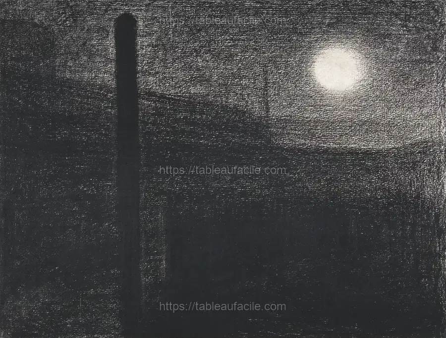 Courbevoie, Factories by Moonlight (ca. 1882–1883) by Georges Seurat apercu