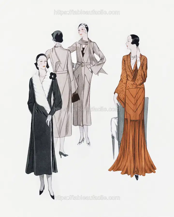 Dresses with shawl collars (1931)  Paul Brion apercu