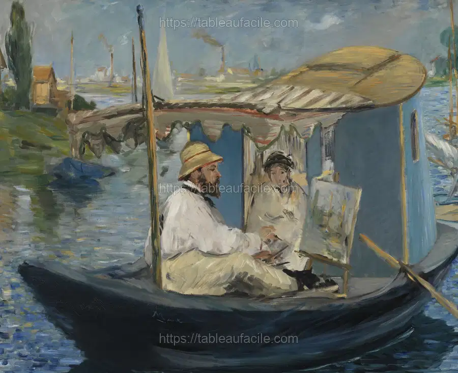 Edouard Manet_s Claude Monet Painting in his Studio (1874) apercu