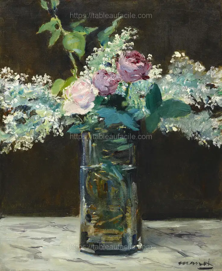 Edouard Manet_s Vase of White Lilacs and Roses (1883) apercu