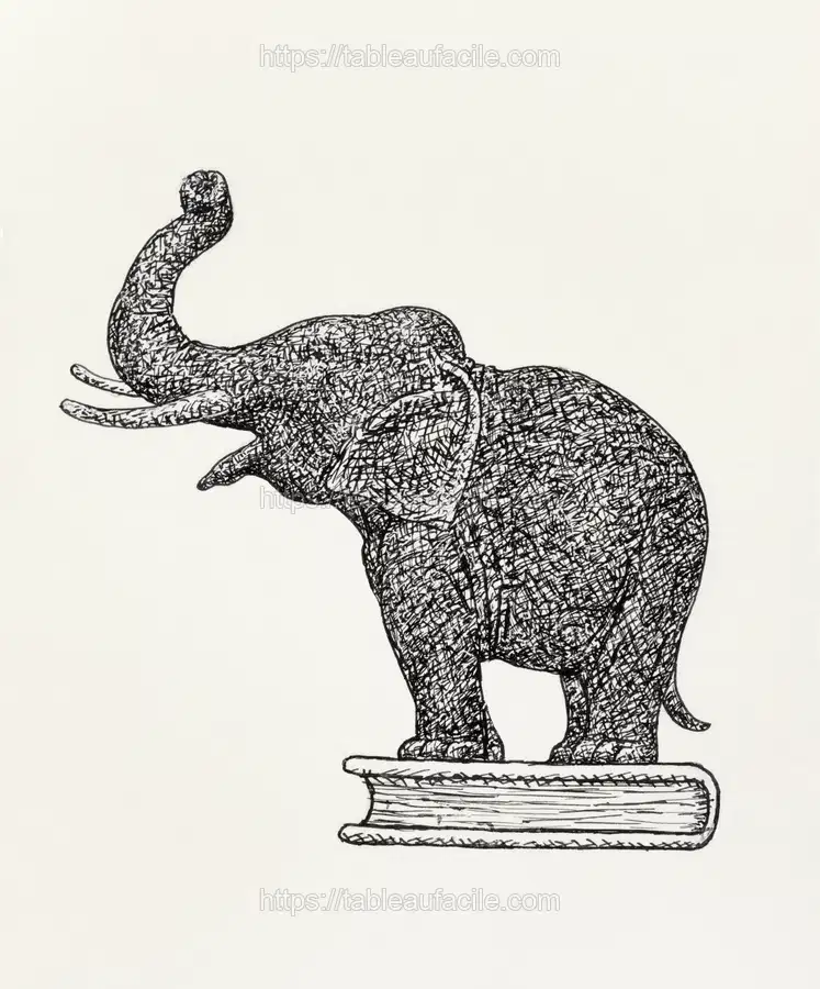 Elephant on a book (1935-1936) drawing by Leo Gestel apercu