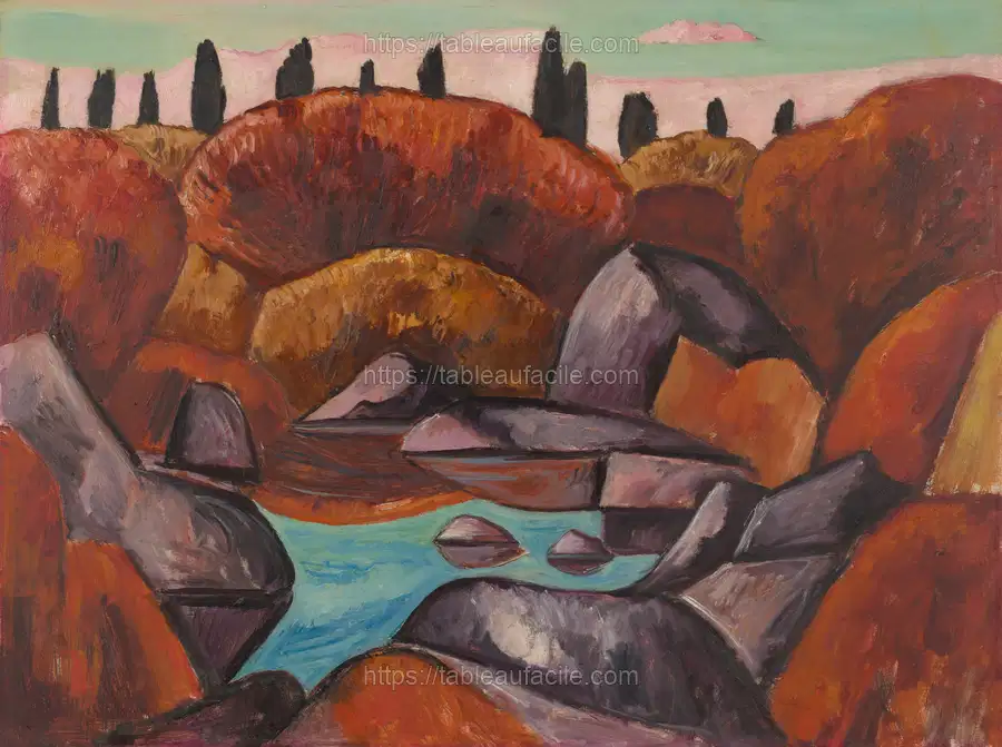 Flaming Pool—Dogtown (1931) Marsden Hartley apercu
