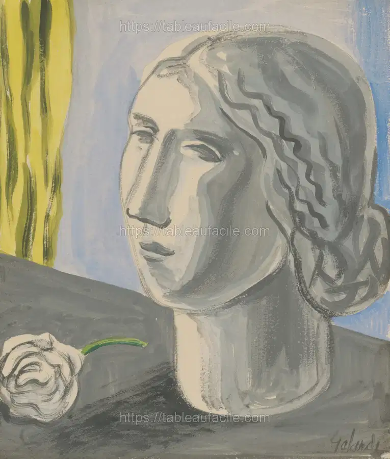 Fragment of female head by Mikuláš Galanda apercu