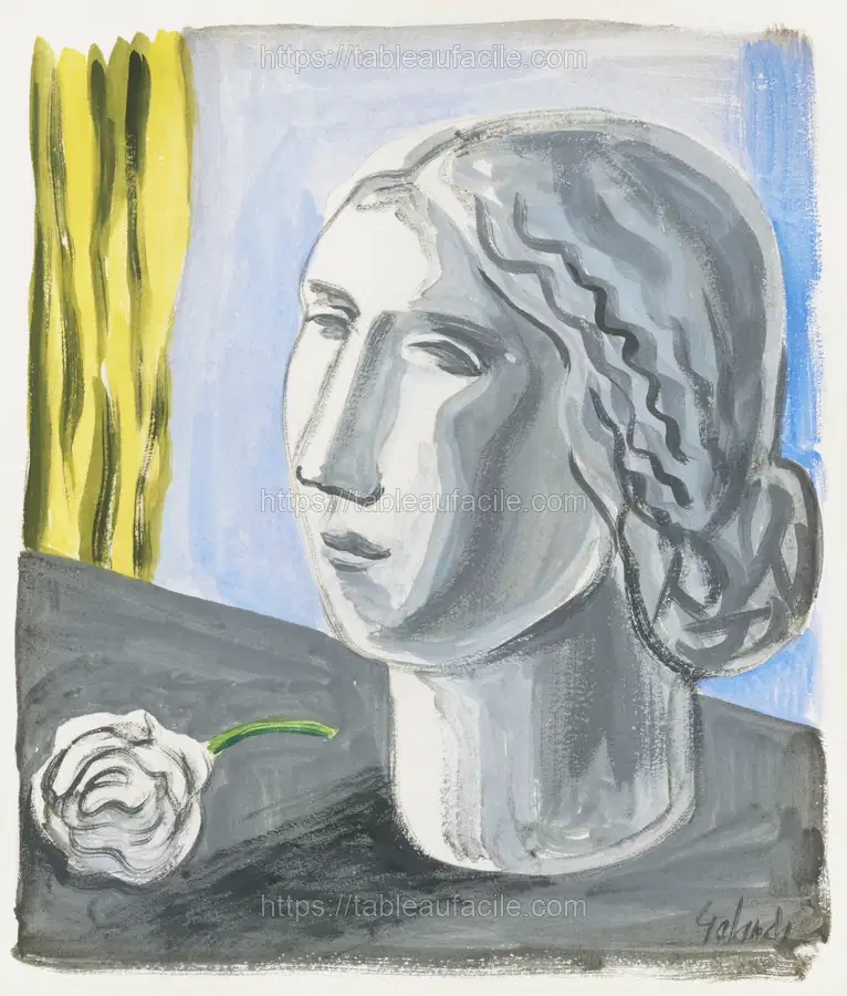 Fragment of female head by Mikulas Galanda apercu