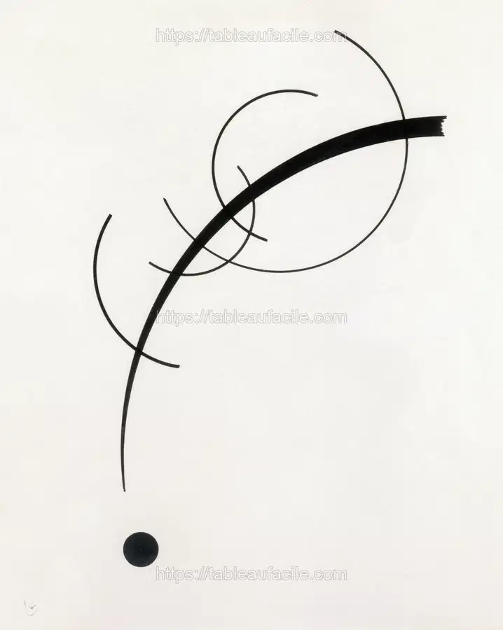 Free Curve to the Point Accompanying Sound of Geometric Curves (1925) print in high resolution by Wassily Kandinsky apercu