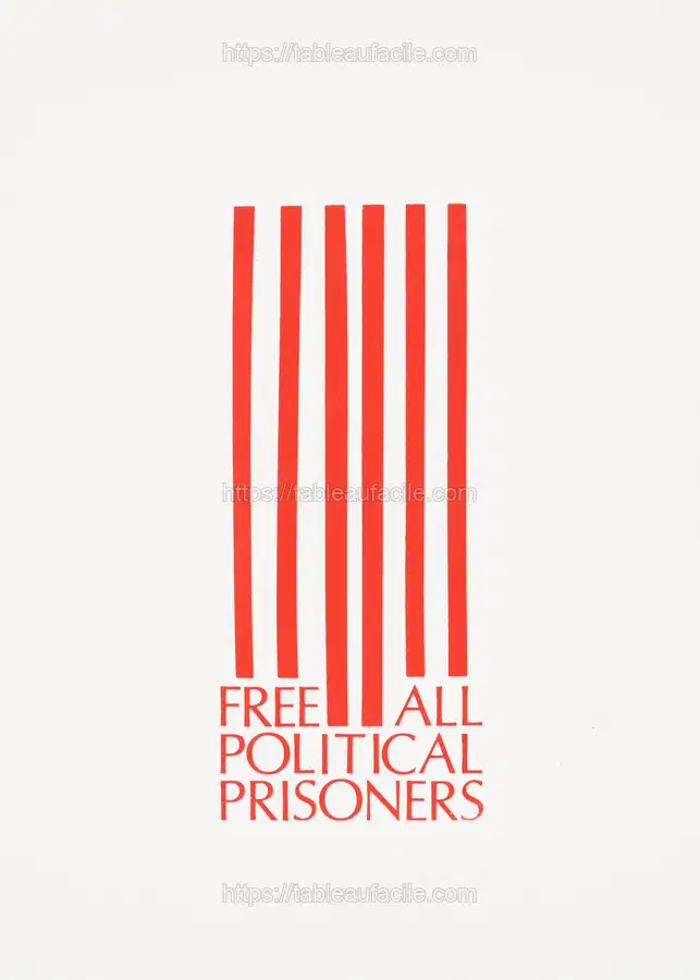 Free all political prisoners (1970) vintage poster apercu