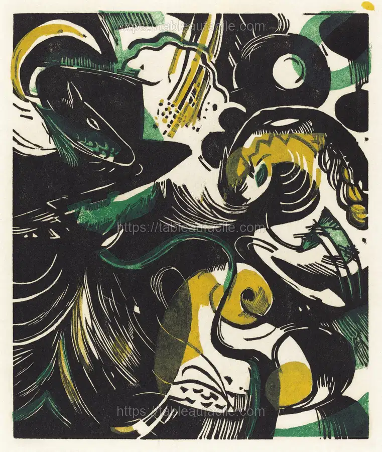 Genesis II (Schopfungsgeschichte II) (1914) print in high resolution by Franz Marc apercu