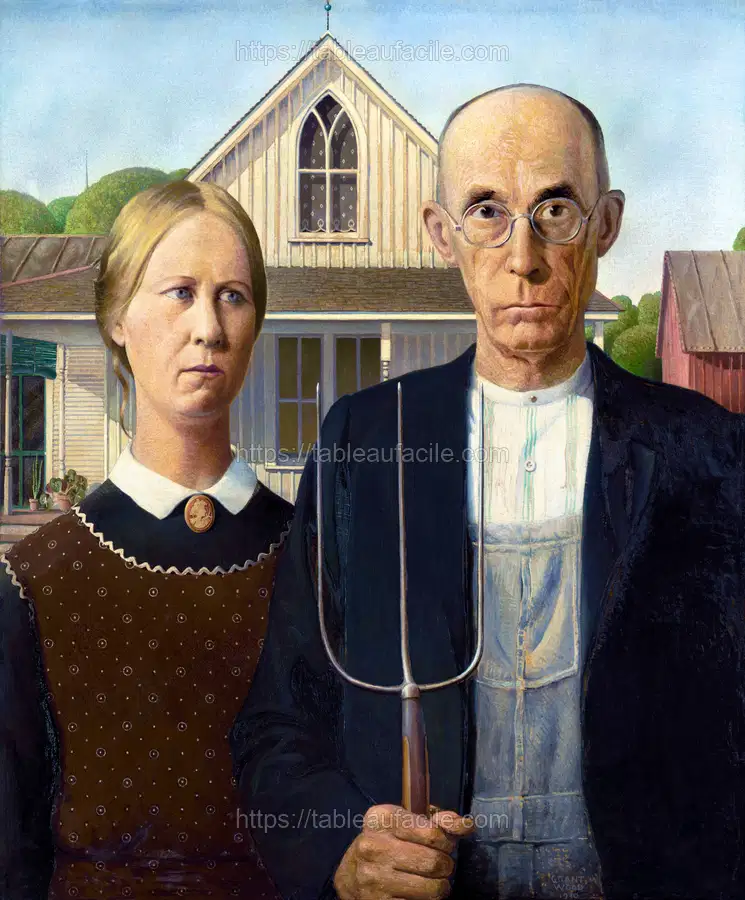 Grant Wood_s American Gothic (1930) apercu