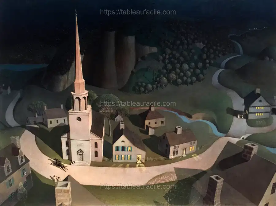 Grant Wood_s The Midnight Ride of Paul Revere (1931) apercu