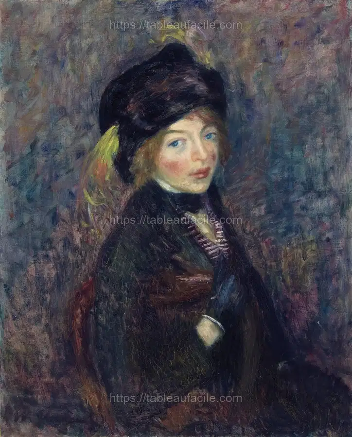 Head of Girl, Feather in Turban by William James Glackens apercu