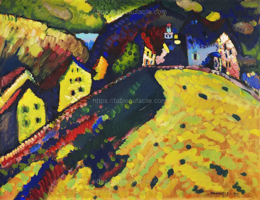 Houses at Murnau (1909)  by Wassily Kandinsky apercu