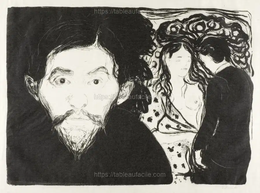 Jealousy I (1896) by Edvard Munch apercu
