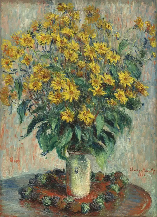 Jerusalem Artichoke Flowers (1880) by Claude Monet. apercu