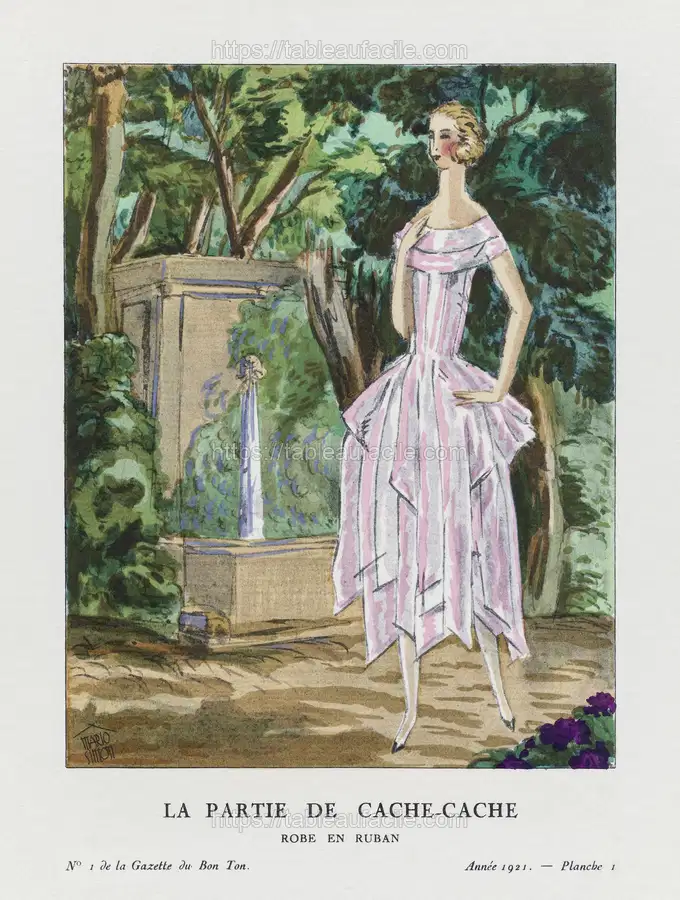 La partie de cache-cache  Robe en ruban (1921) by Mario Simon apercu