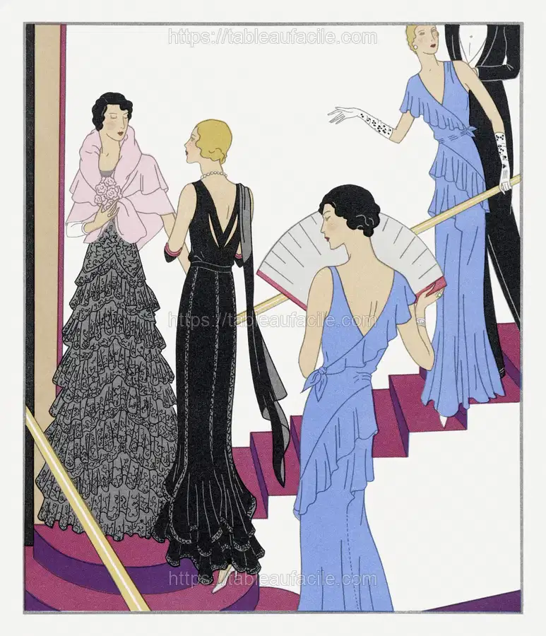 Lace evening dress with a _moire_ cape (1931) Redfern apercu