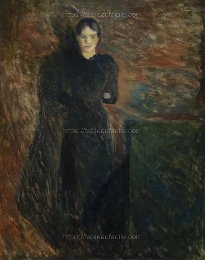 Lady in Black by Edvard Munch apercu