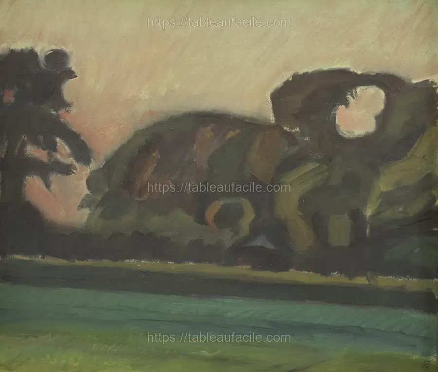 Landscape after sunset by Harald Giersing apercu