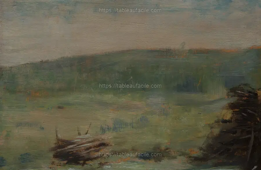 Landscape at Saint-Ouen by Georges Seurat apercu