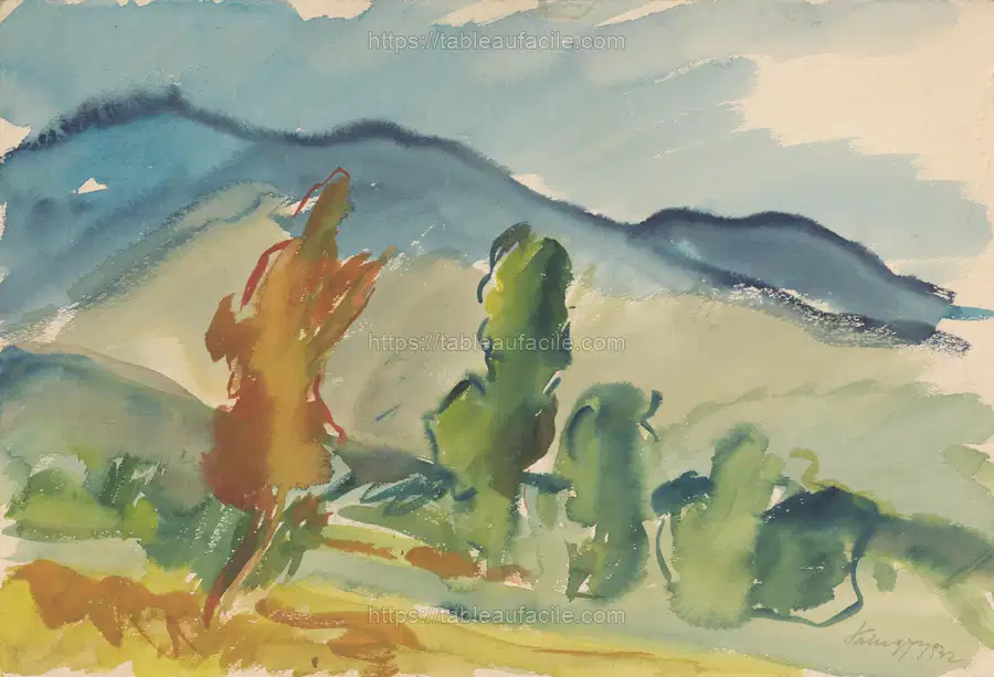 Landscape below the mountains by Zolo Palugyay apercu
