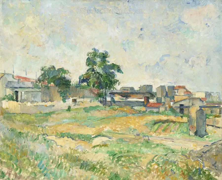 Landscape near Paris (ca. 1876) by Paul Cézanne apercu
