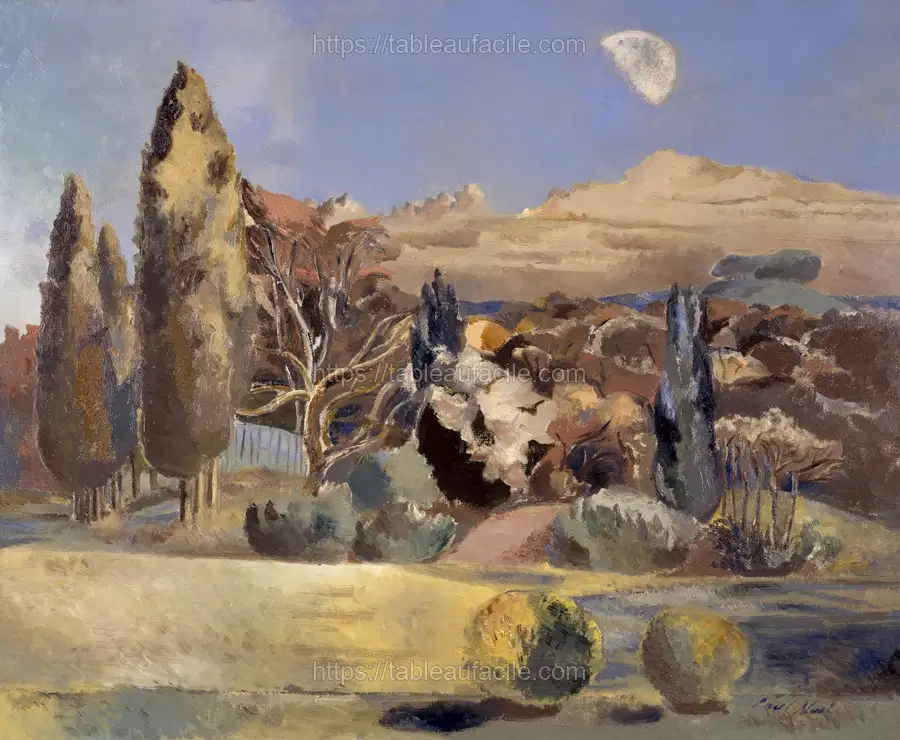 Landscape of the Moon_s First Quarter (1943) Paul Nash apercu