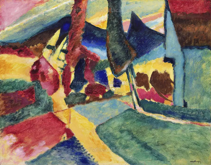 Landscape with Two Poplars (1912)  Wassily Kandinsky apercu