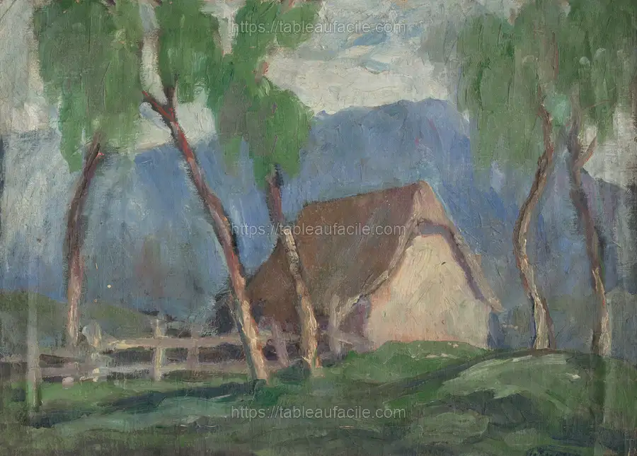 Landscape with birches by Zolo Palugyay apercu