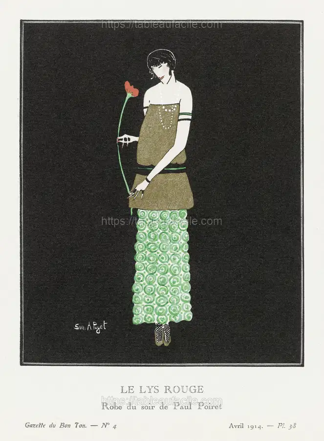 Le lys rouge robe du soir de Paul Poiret (1914) by Simone A. Puget apercu