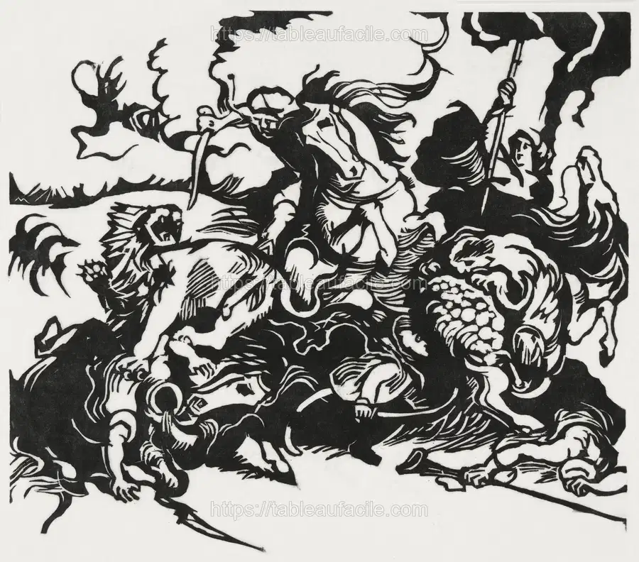 Lion Hunt (1913)  by Franz Marc apercu