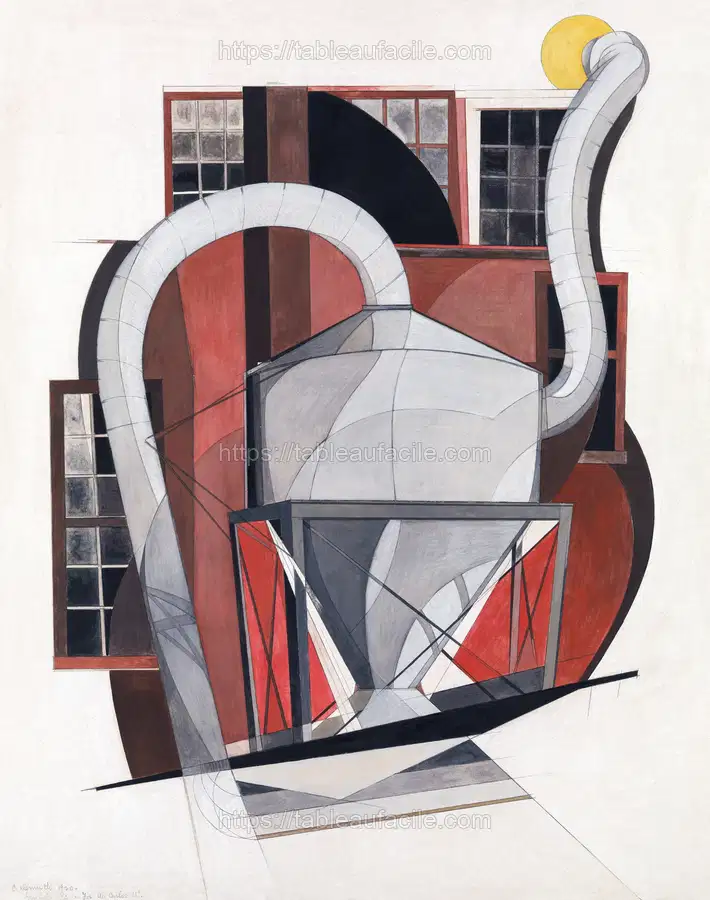 Machinery (1920) painting in high resolution by Charles Demuth apercu