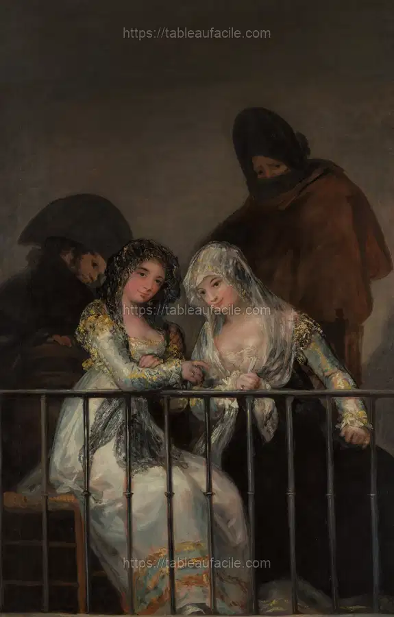 Majas on a Balcony attributed to Francisco de Goya apercu