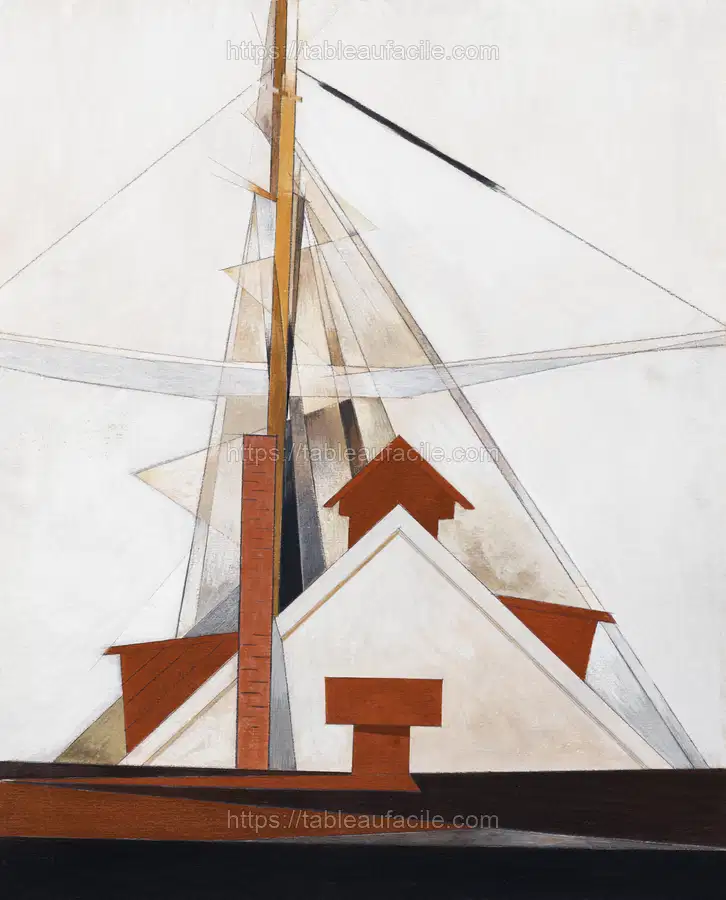Masts (1919) painting in high resolution by Charles Demuth apercu
