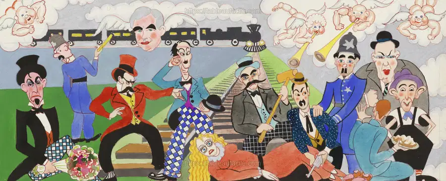 Mural Study 1 Perils of PaulineKeystone Cops by John Decker apercu