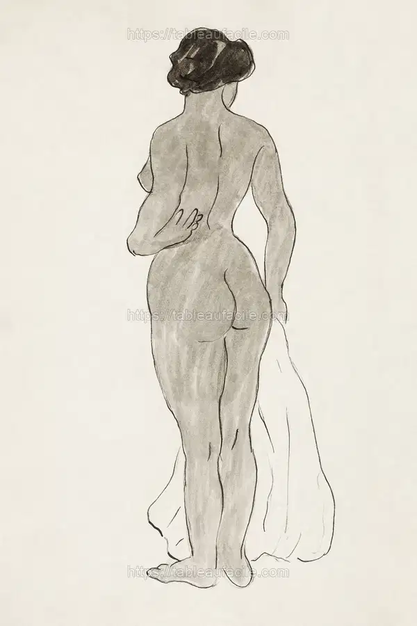 Naked woman showing her bottom. Standing Female Nude by Carl Newman apercu