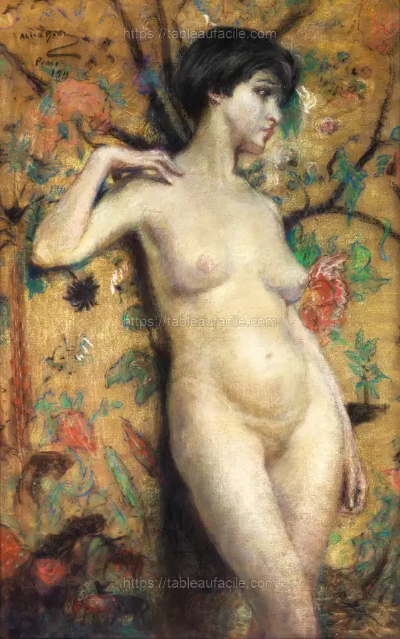 Nude against Screen (1911) by Alice Pike Barney apercu