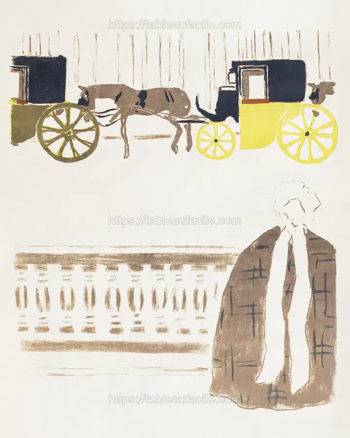 Nursemaids’ Promenade_ Frieze of Carriages (1895) by Pierre Bonnard apercu