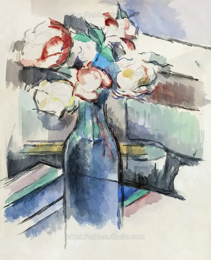 Paul Cézanne_s Roses in a Bottle (1900-1904) apercu