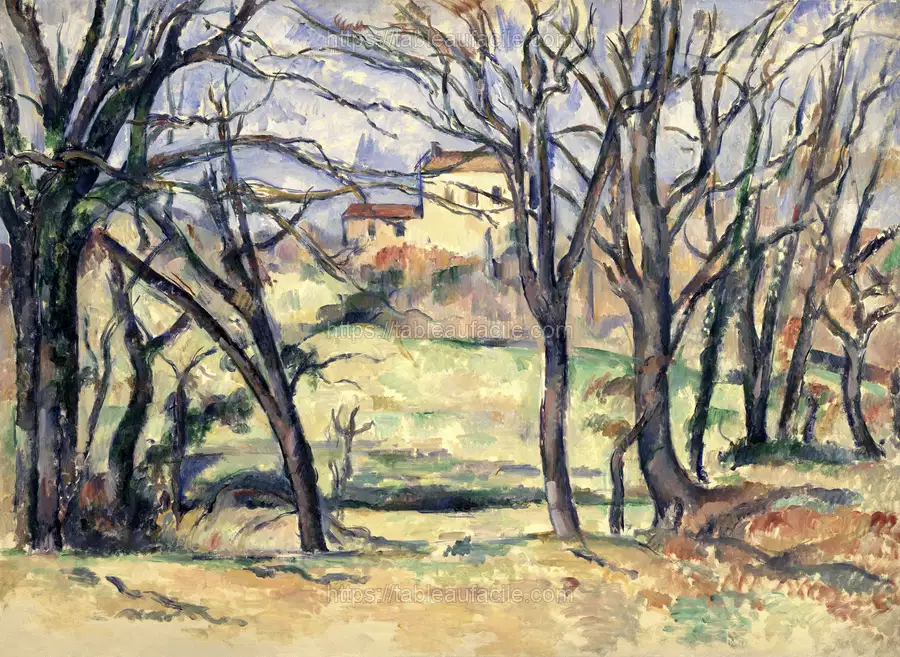 Paul Cézanne_s Trees and Houses Near the Jas de Bouffan apercu